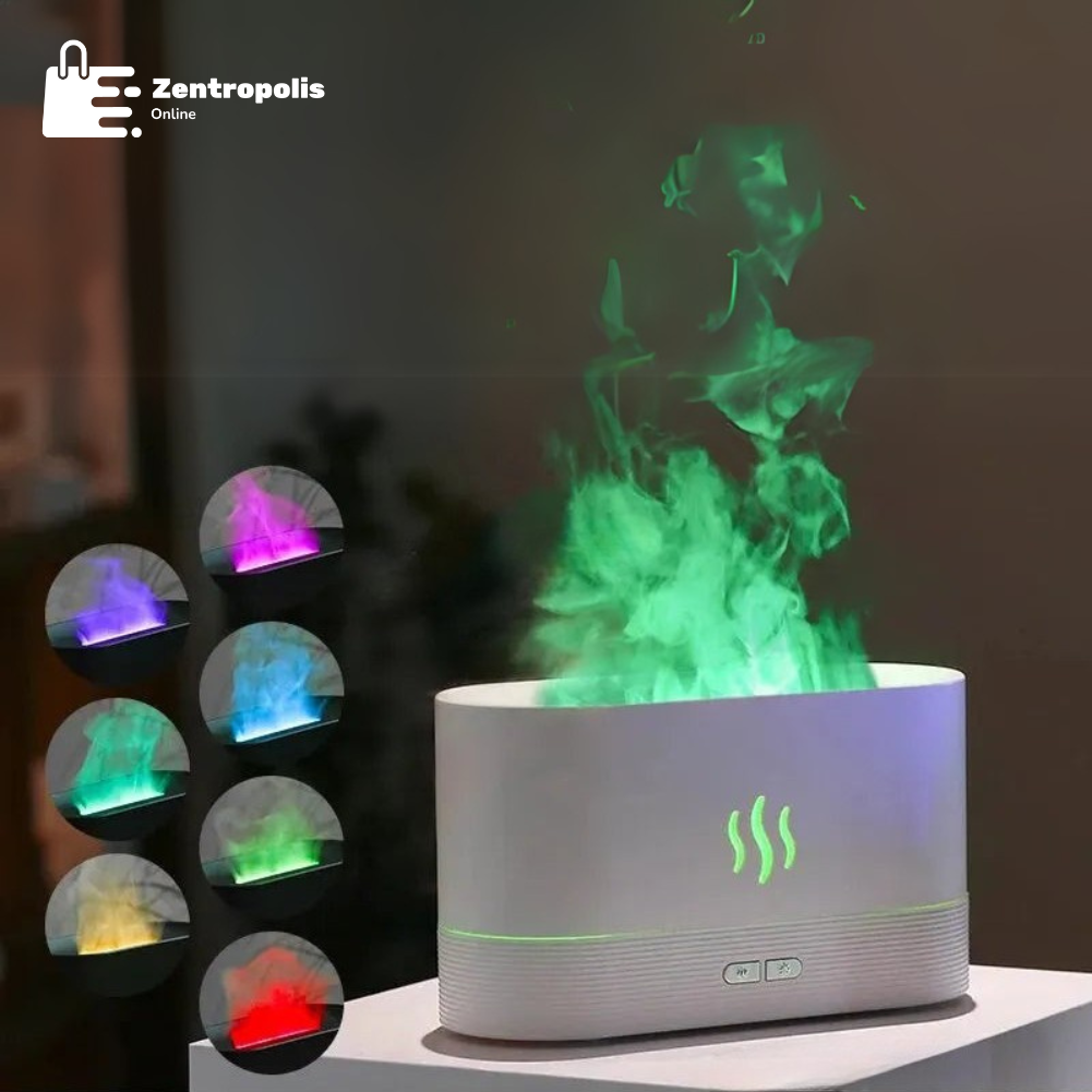 Llama Eterna - Difusor de Aromas y Humidificador con Efecto Llama y Luz LED