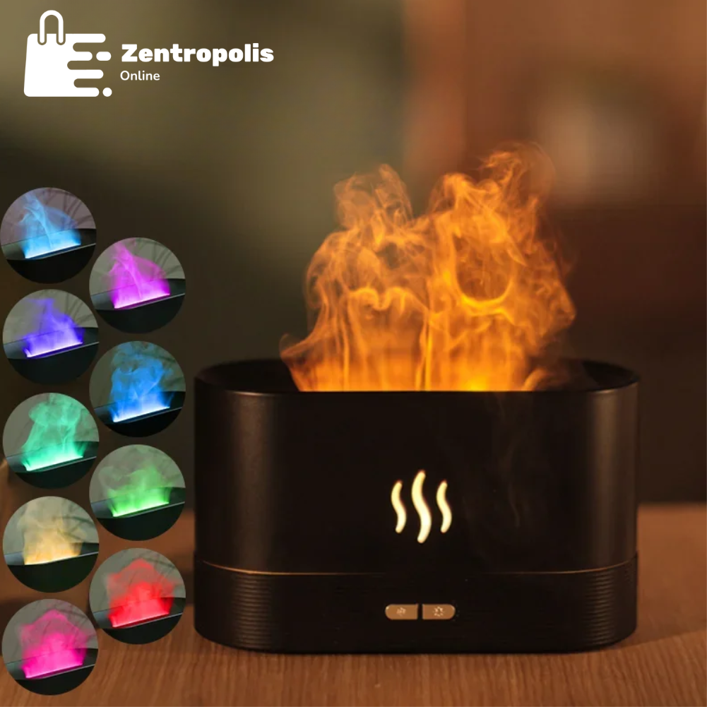 Llama Eterna - Difusor de Aromas y Humidificador con Efecto Llama y Luz LED