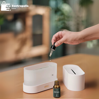 Llama Eterna - Difusor de Aromas y Humidificador con Efecto Llama y Luz LED