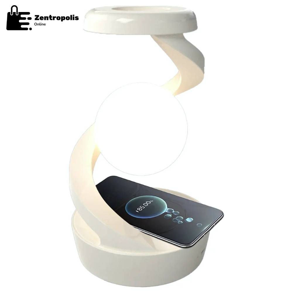 Floating and Spinning in Air with LED Moon Lamp 3D Levitating Ball Lamp RGB with Wireless Phone Charger Floating Moon Table Lamp