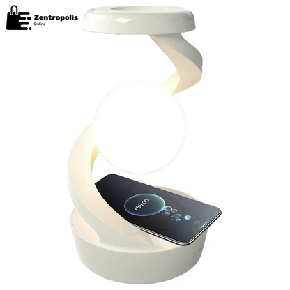 Floating and Spinning in Air with LED Moon Lamp 3D Levitating Ball Lamp RGB with Wireless Phone Charger Floating Moon Table Lamp