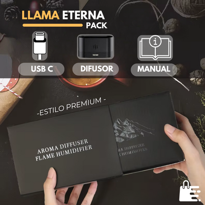 Llama Eterna - Difusor de Aromas y Humidificador con Efecto Llama y Luz LED